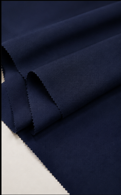 Midnight Navy Blue Poly-Viscose